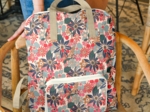 Foldable rucksack Gaby cerise en fleur