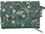 zipper pouch card purse fleuri kaki