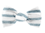 Small bow hair slide striped blue gray glitter