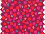 Cotton fabric pompons cerise