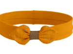 Jersey knit baby headband gaze dentelle ocre