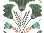 Cotton fabric ex2433 emerald exotic palm