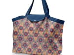 Tote bag with a zip fleurs de savane