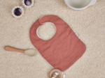 Bib - Baby size gaze pois or rose blush