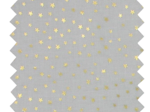 Cotton fabric grey gold star