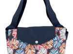 Tote bag with a zip anémones rayées