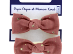 Small elastic bows gaze pois or rouille