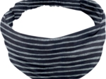 Headscarf headband- Baby size striped silver dark blue