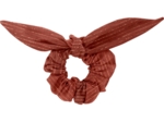 Bunny ear Scrunchie lurex terracotta gauze