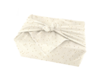 Furoshiki medium 48x48 gaze pois or écru