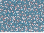 Cotton fabric fleuri nude ardoise