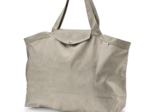 Tote bag with a zip silver linen