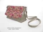 Flap of shoulder bag purple meadow