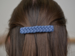Plait hair slide light denim