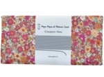 Coupon tissu 50 cm ex2342 orange pink multiflowers