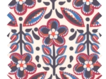 Cotton fabric ex2474 blue red folkflower