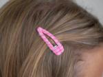 Fabric hair clip neon pink gingham