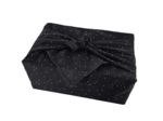 Furoshiki medium 48x48 gaze pois or noir