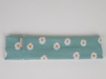 Stretch jersey headband  ribbed mint daisy