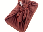 Furoshiki medium 48x48 lurex terracotta gauze