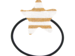 Pony-tail elastic hair star rayé or blanc