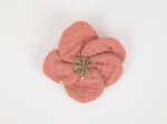 Flower petal hair slide small  gaze pois or rose thé