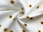 Cotton Fabric ex2517  white buttercup double gauze