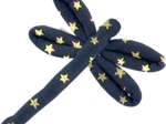 Dragonfly hair slide navy gold star