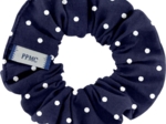 Small scrunchie navy blue spots