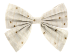 Bow tie hair slide gaze pois or écru