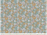 Coupon tissu 50 cm EX2503 floral retro lichen