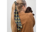 Long tail scrunchie plumes de paon