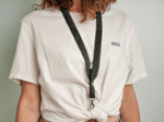 Lanyard necklace glitter black