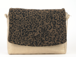 Square flap of saddle bag  mocha quilted leopard