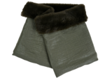 Adult Fur scarf snood gaze pailletée kaki