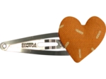Heart hair-clips caramel golden straw