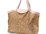 Tote bag with a zip gypso ocre