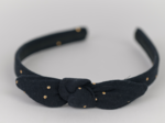 bow headband gaze pois or noir