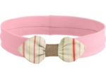 Jersey knit baby headband silver pink striped