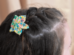 Star flower hairslide pâquerette vintage