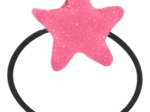 Pony-tail elastic hair star glittery pink