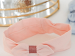 Jersey knit baby headband powder pink