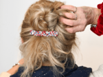 Plait hair slide rouge corolle