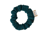 Mini Scrunchie gaze pois or vert canard