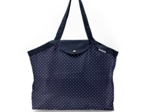 Pleated tote bag - Medium size navy blue spots