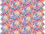 1 m fabric coupon orange and blue flowers