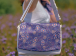 Square flap of saddle bag  lavandula