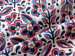 Cotton fabric ex2474 blue red folkflower