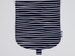Flap of small shoulder bag striped  ivory navy