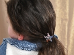 Pony-tail elastic hair star monet lilas